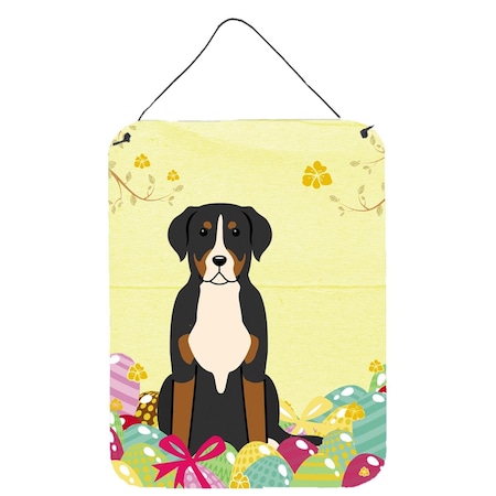 Carolines Treasures Easter Eggs Greater Swiss Mountain Dog Wall or Door Hanging Prints BB6037DS1216
